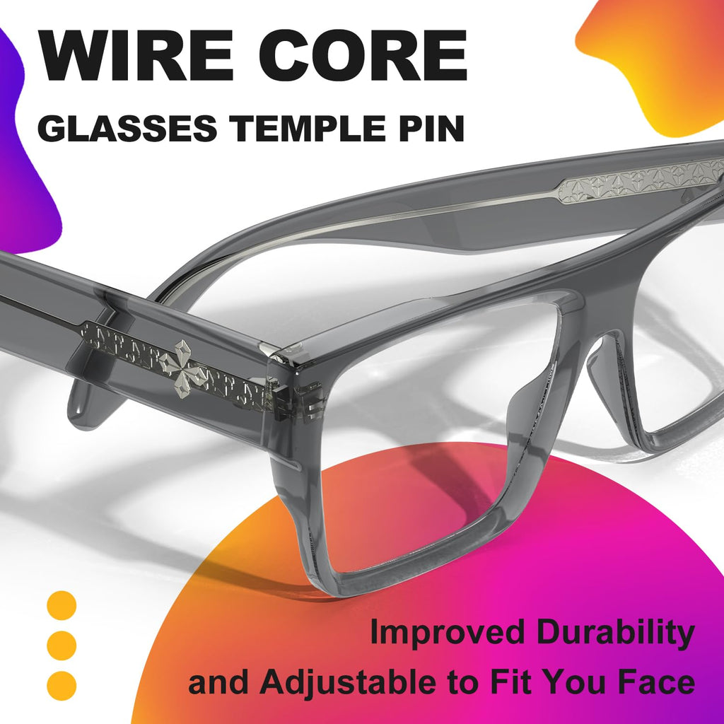 VISOONE Square Full Rim Blue Light Blocking Glasses Large Fashion Computer Multi Colors Eyeglass Frame Women Men ALBA