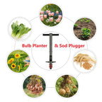 Bulb Planter Tool, 33.5 inch Long Handle Garden Sod Plugger to Dig Hole, Heavy Duty Metal Grass Plugger for Soil Test Planting or Weeding Spring Flowers Bulbs,Bedding Plants,Tulips, Lilies, Potato
