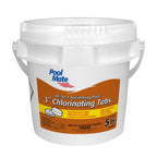 Pool Mate 5-Pounds All-In-1 Swimming Pool 3 Inch Chlorinating Tabs, Chlorine Tablets 3 Inch, Sanitizer, Clarifier, Stain Inhibitor, Algae Control, Descaler, Sunlight Protector All In One, Made In USA