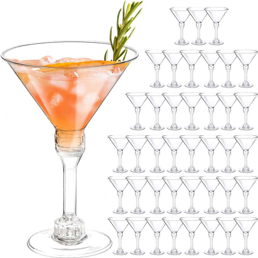 CALBODE 40 Pack Plastic Martini Glasses 5 Oz Disposable Cocktail Cups