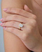 PAVOI 14K Yellow Gold Plated Oval Engagement Ring