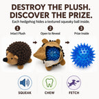 2-in-1 No-Stuffing Hedgehog Dog Toys 3 PCS, Squeaky Ball for Throwing Play