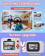 Dylanto Instant Print Camera for Kids,2.4 Inch Screen Kids Instant Cameras, Christmas Birthday Gifts for Girls Age 3-12, Portable Toddler Toy for 3 4 5 6 7 8 9 10 Year Old Girls Boys White