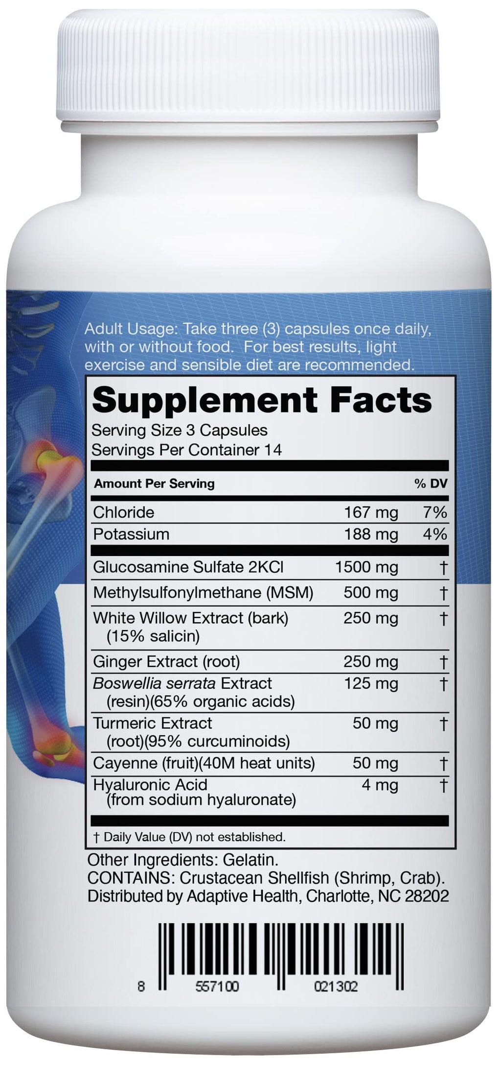 Instaflex Joint Support Supplement for Men and Women - Glucosamine, MSM, White Willow, Turmeric, Ginger, Cayenne, Hyaluronic Acid - 42 Capsules