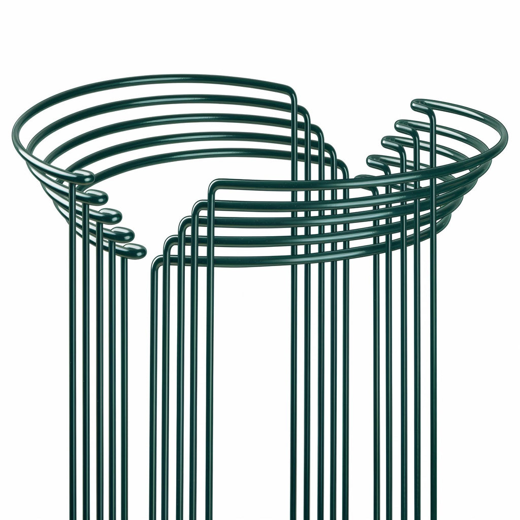 10-Pack Heavy-Duty Plant Support Stakes, Garden Sage 10" W x 16" H Half-Round Rust-Resistant Metal Garden Border & Climbing Plant Cage, Sturdy Ring Stake for Indoor/Outdoor Flowers, Vines, Vegetables