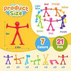 OleOletOy Suction Fidget Toys for Kids: 21 Pack Stretchy Sensory Toys