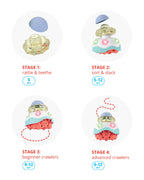 Skip Hop Baby Crab Crawl Toy Stack & Crawl 4-in-1 Sensory Development Infant Tummy Time Toy with Lights Sounds and Music Age 5m+