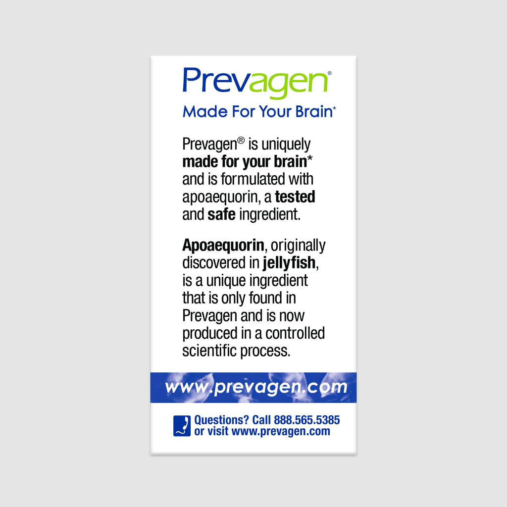 Prevagen Regular Strength - 30 Capsules (1 Month Supply) | Formulated for Your Brain | 10mg of Apoaequorin Plus Vitamin D3 with 7-Day Pill Minder