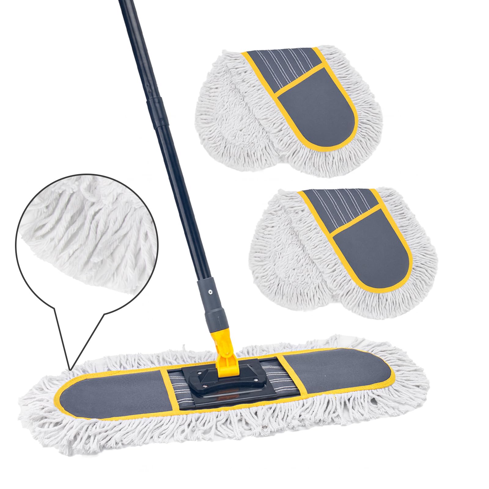 24" Commercial Dust Mop for Floor Cleaning,Heavy Duty Floor Duster,Grey