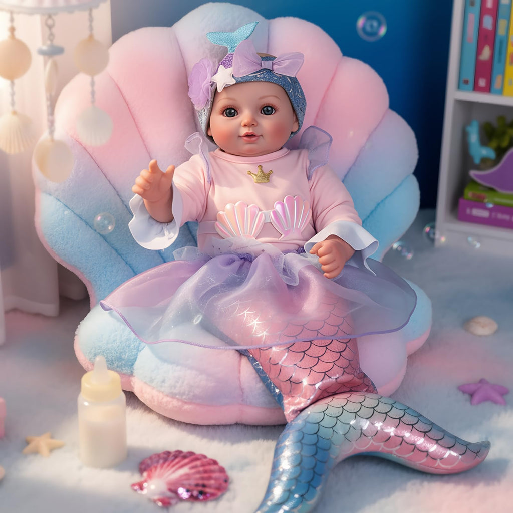 BABESIDE 15 Inch Mermaid Baby Doll Girl with Removable Set and Accessories