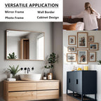 DESOMINOR 27FT Black Border Peel &Stick Black Wood Grain Wallpaper Border Removable Waterproof Bathroom Mirror Frame Sticker (Yellow, 3.2'' x 324'')