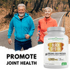 Black Seed Oil Capsules 1000mg, Organic Cold Pressed Black Cumin, High TQ, Immune & Joint Support, 120 Count (2 Month Supply)