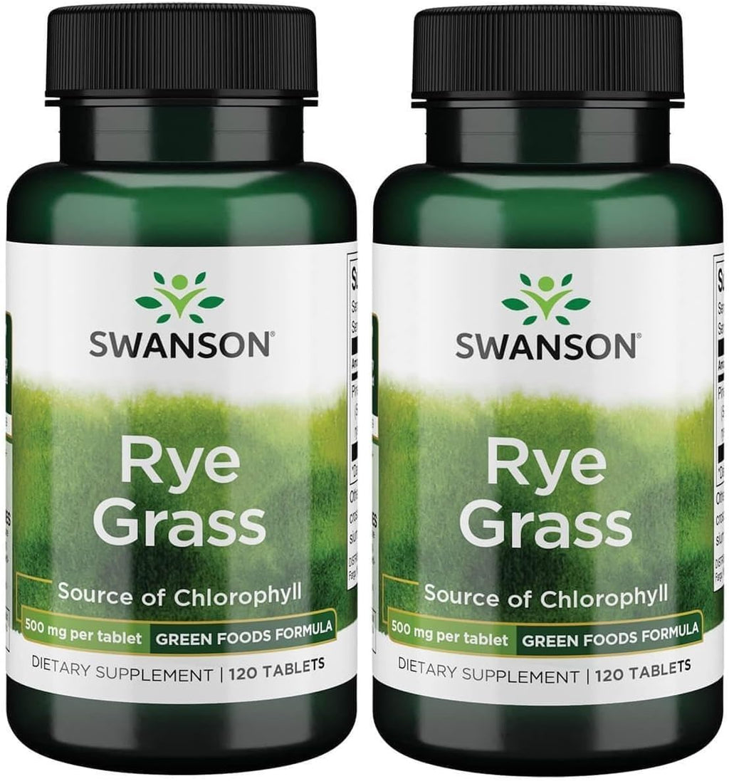 Swanson Rye Grass 500 mg 120 Tabs (2 Pack)