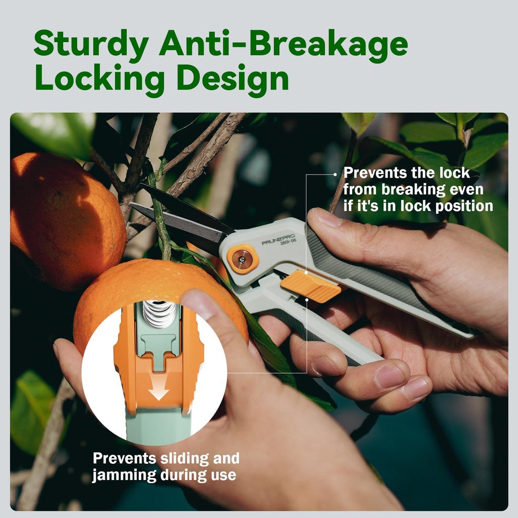 PrunePro Pruning Shears Gardening Scissors Set Professional Hand Pruner Sharp Stainless Steel Blade Garden Scissors Plant Flower Garden Clipper