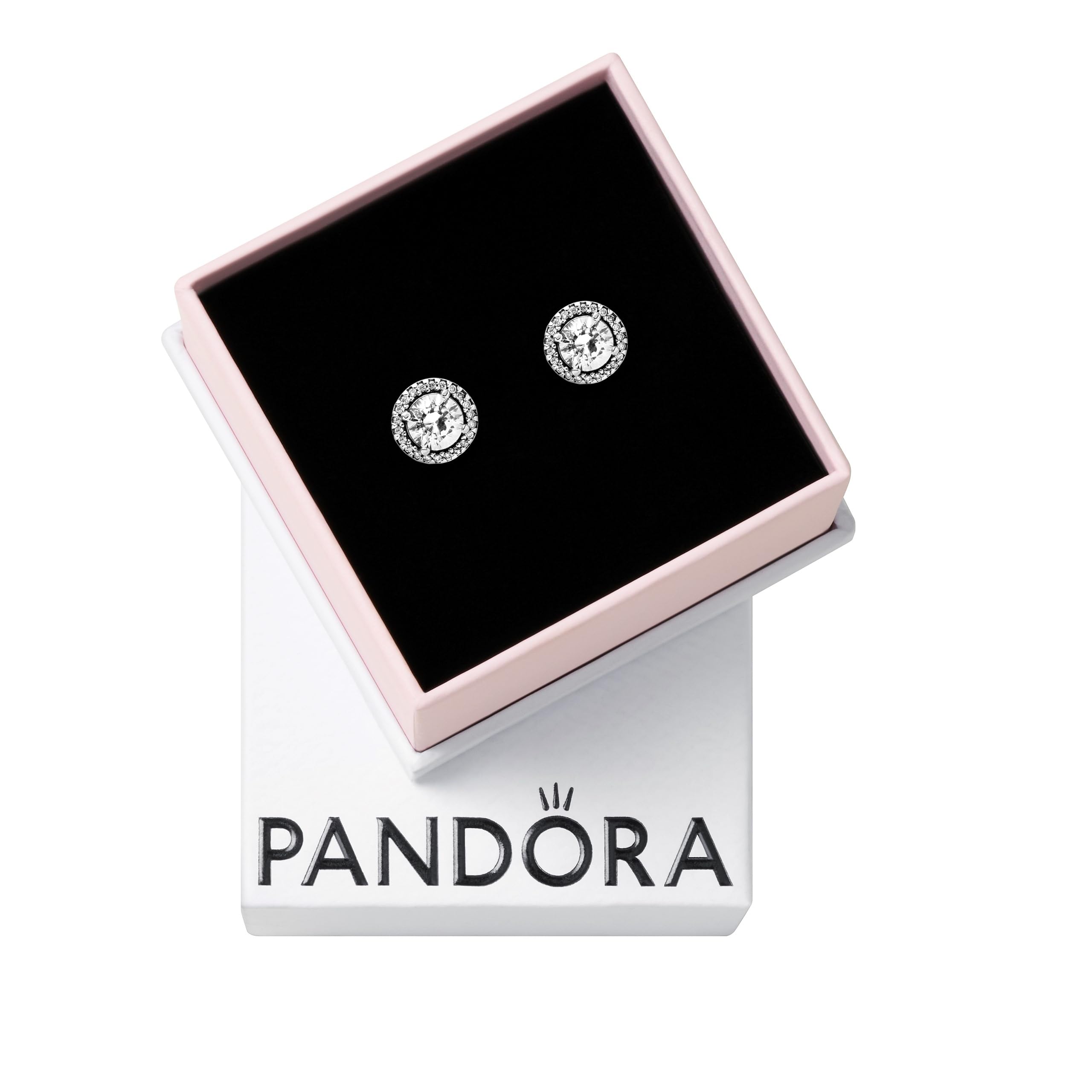 PANDORA Round Sparkle Stud Earrings - Classic Earrings for Women - Great Gift for Women - Made with Sterling Silver & Cubic Zirconia, With Gift Box