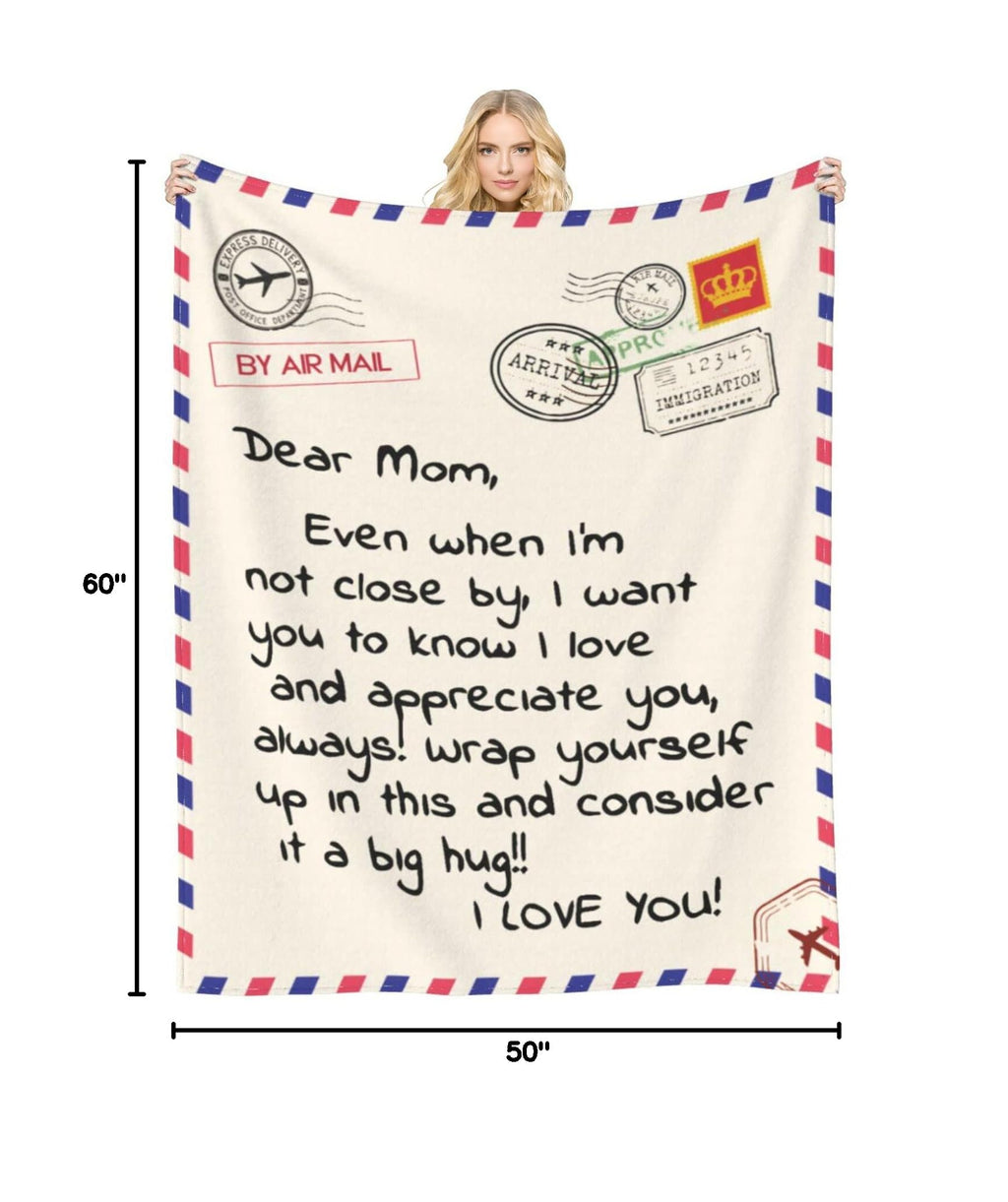 Menghao Mom Birthday Gifts, Dear Mom Blanket Mothers Day Gifts, 60" x 50"