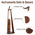 Musbeat Guitar Stand, Acoustic Guitar Stand Floor, Black Walnut Wood Guitar Stand, Single Guitar Holder Stand for Electric Guitar, Banjo, Mandolin, Hanging Guitar Stands for Home Decor Studio Display