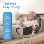 Ksconfy Bed Rails for Elderly Adults Safety - ASTM F3186-17 Certified 400lbs Capacity Adjustable Bed Assist Rail with Non-Slip Handles & Storage Bag, Fits Twin/Full/Queen/King Beds