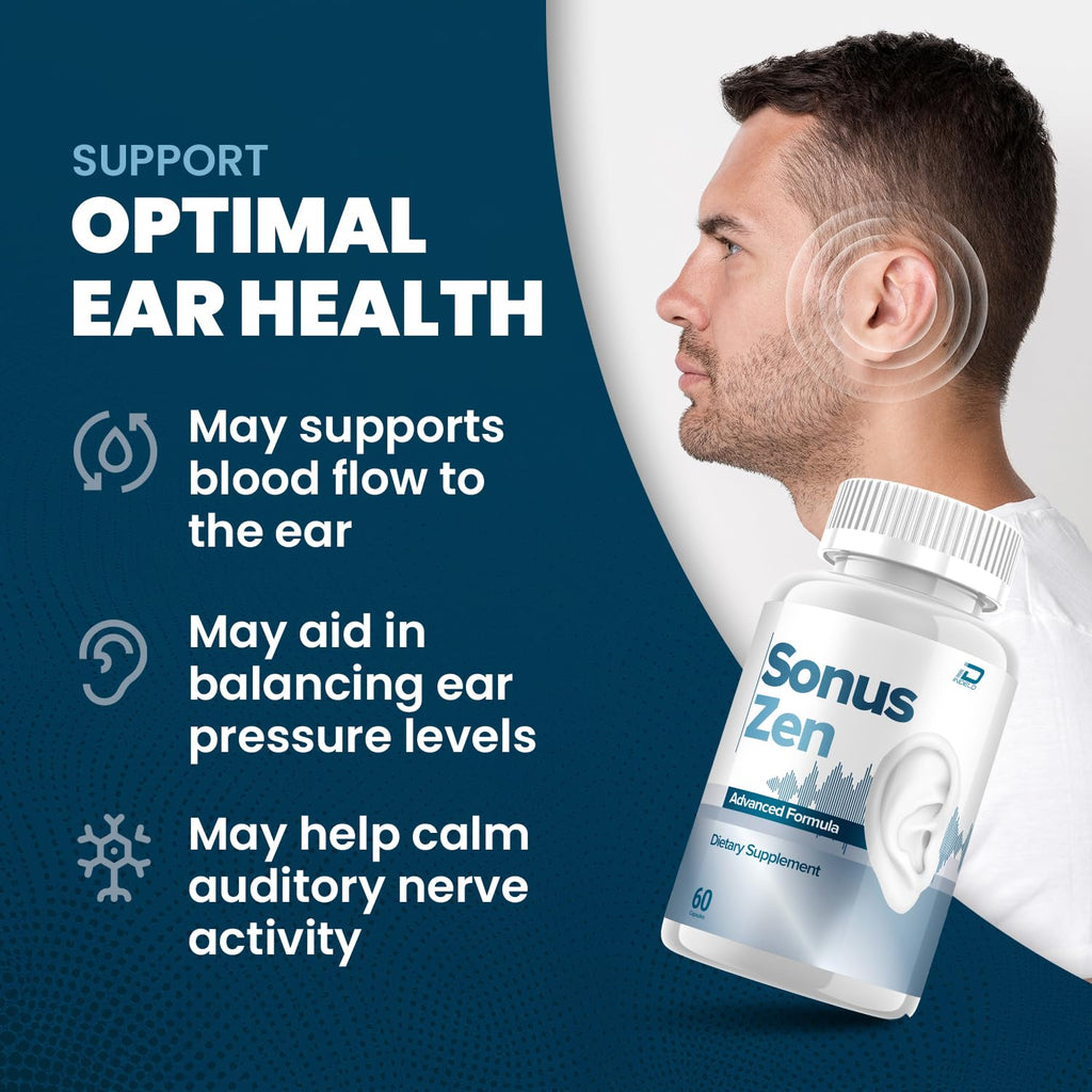 Sonus Zen Ear Support – SonusZen Natural Blend Supplement Advanced Formula Support Reviews (1 Pack - 60 Capsules)