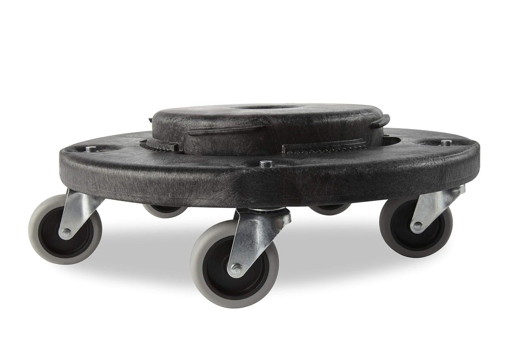 Rubbermaid Commercial Products Brute Twist on/Off Round Dolly, Black, Use with BRUTE Trash Can, Pack of 2