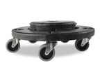 Rubbermaid Commercial Products Brute Twist on/Off Round Dolly, Black, Use with BRUTE Trash Can, Pack of 2