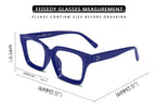 FEISEDY Square Blue Light Blocking Reading Glasses Anti Glare Digital Eyestrain Reader B2479 Blue 1.75x