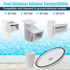 SP1106 Pool Skimmer Vacuum Plate and 1-1/2" Pool Spiral Wound Vacuum Hose Cuff for Hayward SP1082 1084 1085 1075 In-Ground Pool Skimmer - Connects Vacuum Head & Skimmer Threaded ABS Plastic