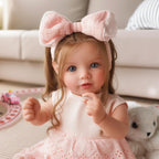 BABESIDE Lifelike Reborn Baby Dolls Dara - 20 Inch Realistic-Newborn Baby Doll Brown Hair Girl Handmade Real Life Toddler Dolls with Clothes and Toy Accessories Gift for Kids Age 3+