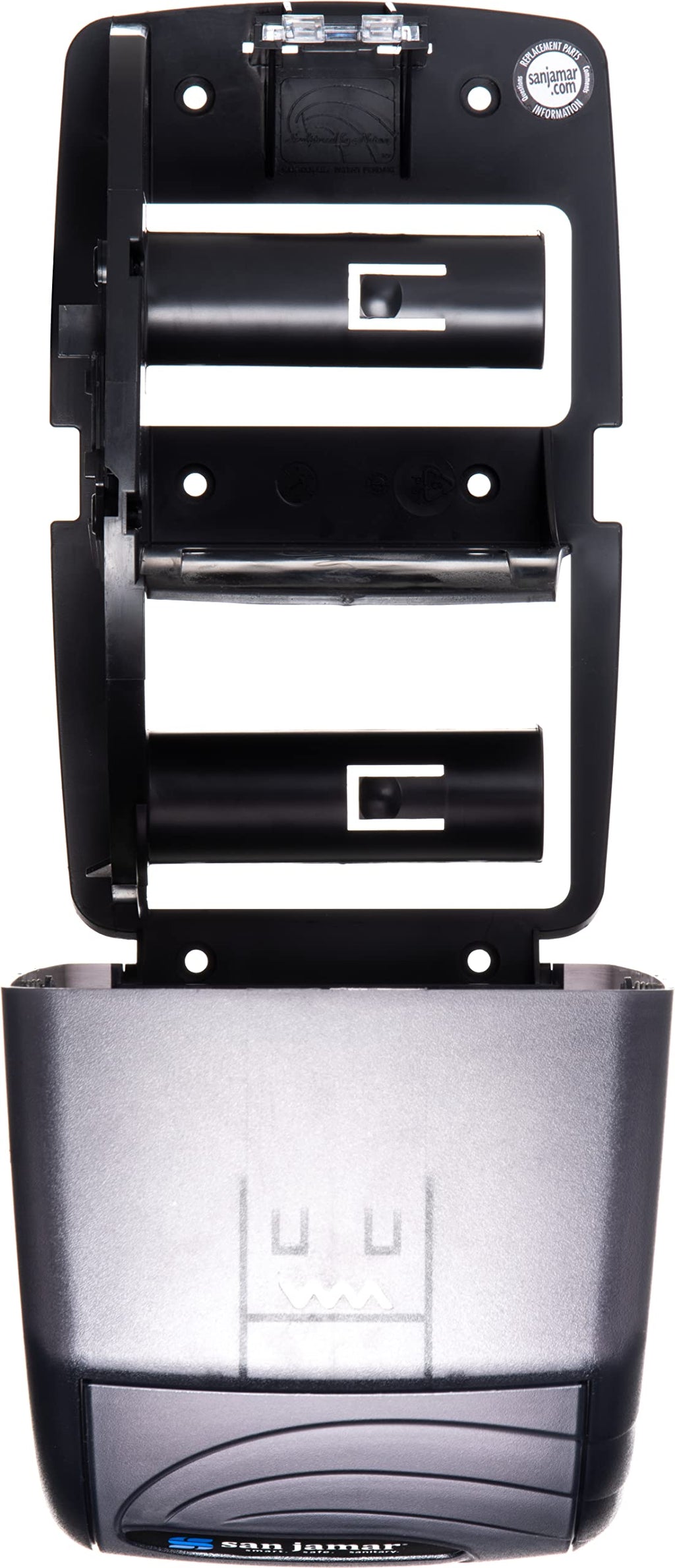 San Jamar R3590TBK Black Pearl Oceans Duett Standard Bath Tissue Dispenser