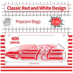 VOISEN Paper Popcorn Bags,400 Pack 1oz Popcorn Bag Individual Servings, Pop Corn Bag Bulk for Poporn Machine,Movie Nights Pop Corn Bags