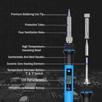 Soldering Iron Kit 60W 16-in-1 Portable LED Digital Display Adjustable Temperature (180-500℃) Electric Soldering Iron Gun Kit for Electronics Premium Welding Tools with ON/OFF Switch Sucker