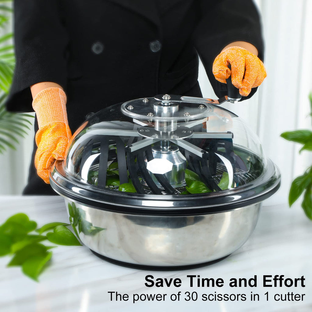 MELONFARM 13 inch Leaf Bowl Trimmer, Bowl Trimmer with Switchable Stainless Steel Blades & Clear Visibility Dome, Hand Twist Spin Cutting Bud Trimmer for Buds, Flowers, Hydroponics Plants