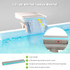 NICENICY Pool Waterfall with 7-Color LED Lights, Swimming Pool Waterfall Fountain for Above Ground Pools, Smooth Flowing Waterfall with Light for Relaxation, Fits 1.2" to 4.7" Above-ground Pool Frames
