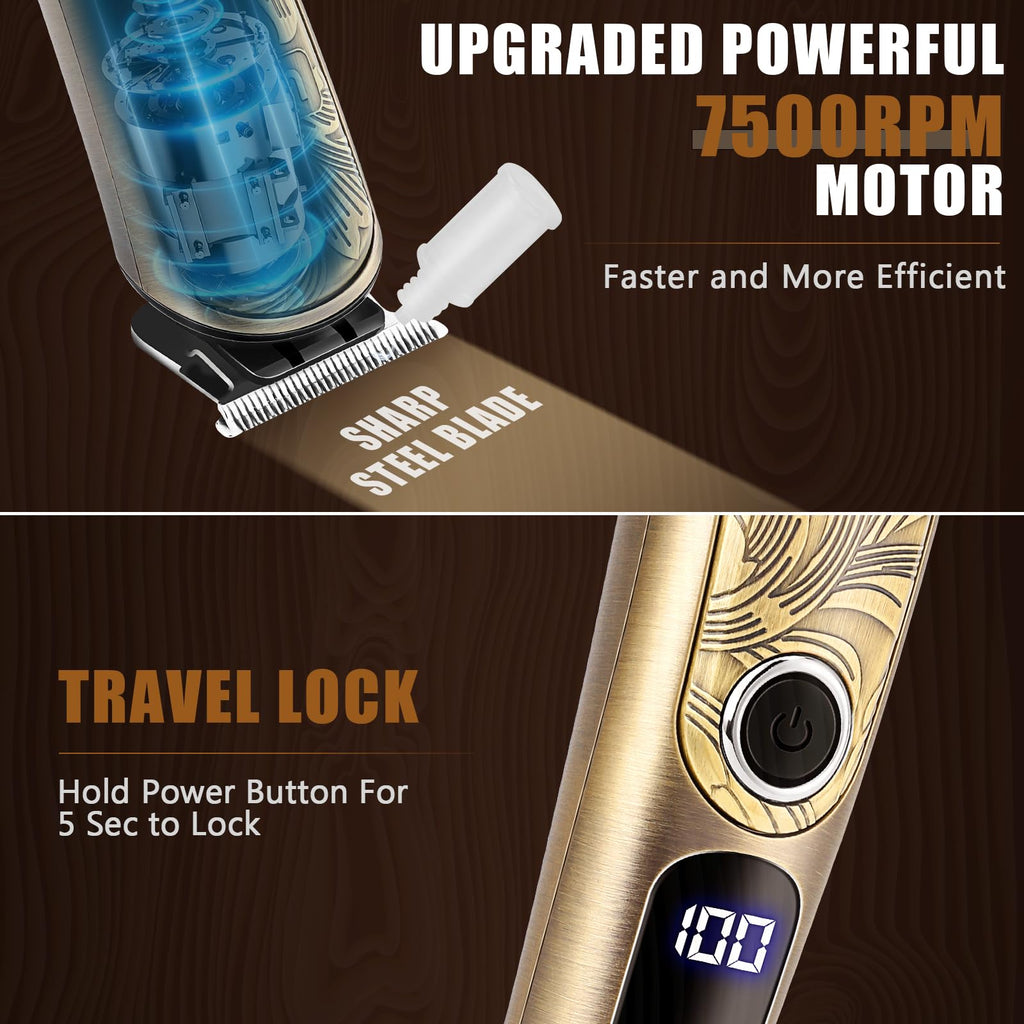 Ufree Beard Trimmer Men, Waterproof Electric Razor Nose, Body, Face and Mustache, Cordless Hair Clippers Shavers Grooming Kit, Gifts for Husband Father