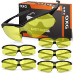 OXG 6 Pack Safety Glasses for Men and Women, UV-Block Safety Goggles ANSI Z87.1 Protective Eyewear Impact & Scratch Resistant Eye Protection for Shooting Construction and Outdoor