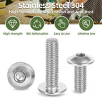 M8-1.25 x 20mm 20 PCS Flanged Button Head Socket Cap Bolts Screws, Stainless Steel 304, Allen Socket Drive, Screwdriver Bit Included, Bright Finish, Fully Machine Thread