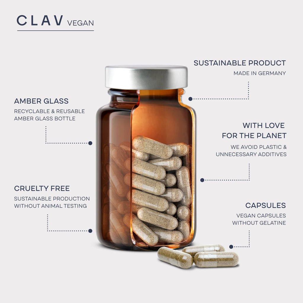 CLAV Broccoli Sprout Extract Capsules - Premium Sulforaphane Supplement with 100mg Sulforaphane - Antioxidant - 60 Broccoli Pills - Made in Germany