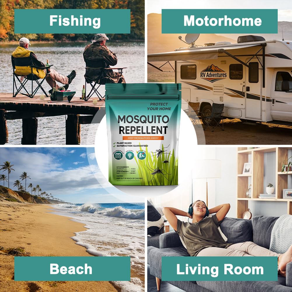 AJOQFKTD Mosquito Repellent Outdoor Patio, Mosquito Repellent Balls, Mosquito Repellent for Room, Mosquito Repellent Indoor, Mosquito Deterrent for Yard, Covers 120 Sq Ft, 60 Days Protection, 8 Packs