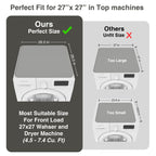 2 PACKS SEIRI Washer and Dryer Topper, 26" x 26" Silicone Dryer Top Protector Mats for Flat Top Surface Cover and Front Load Washing Machine Non-Slip Waterproof Laundry Topper Mat Large (Light Gray)