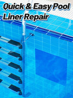 Aulock 2.8ft x 2ft Large Clear Pool Liner Repair Patch - Self-Adhesive Vinyl Patch Kit for In-Ground or Above Ground Pools Inflatable Swimming Pools, Blue