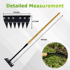 Gardenia Weeding Rake 2.0,60"Forged Iron Weeding Rake, Uproots Tough Weeds