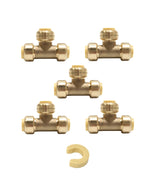5 PCS EFIELD 1/2 Inch Tee Push-Fit Fitting to Connect Pex, Copper, CPVC Pipe with a Disconnect Tool Clip,(PF118-5PCS)