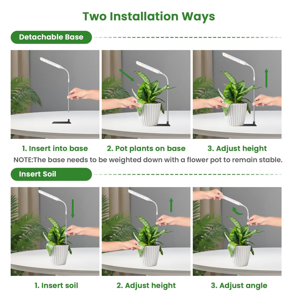 Wolezek Small Grow Lights for Indoor Plants with Base, Full Spectrum