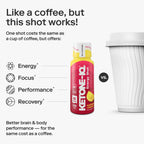 Ketone-IQ No Caffeine Performance Energy Shots – Ketone Fuel for Focus & Endurance, Metabolism Support, 10g Ketones, 24 Pack (Raspberry Lemonade)