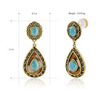 Wrangler TearDrop Dangle Turquoise Earrings, Turquoise Jewelry for Women-A