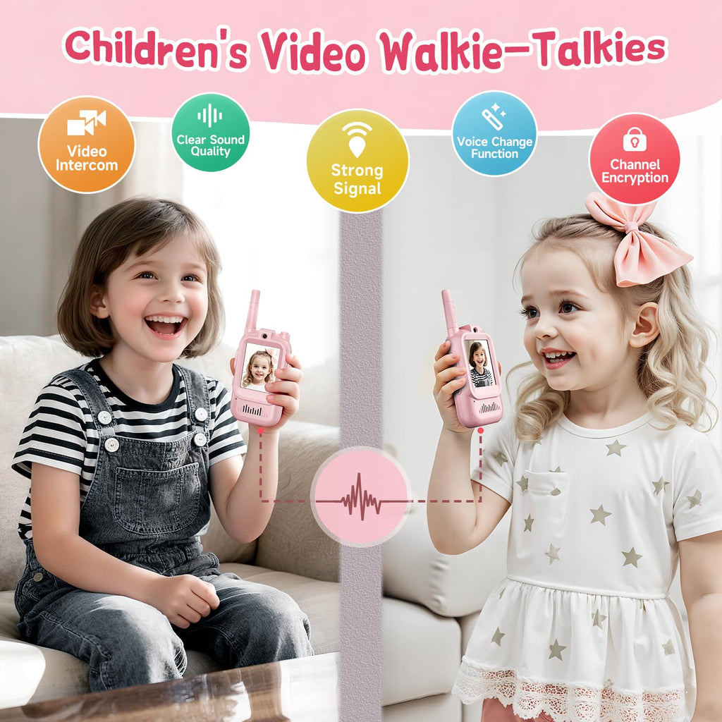 Video Walkie Talkies for Kids, 2 Pack Kids Two Way Radio Toy Walkie Talkies