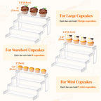 Lifewit Cupcake Stand, Perfume Cologne Organizer, Tool-Free Assembly, Display Riser, Spice Rack, Figurine Holder, Makeup Storage, Room Decor, Party Decorations, Clear, 12″ 4 Tier, 3 Pcs
