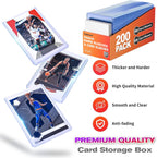 1000 Card Sleeves Hard Plastic, Arjiekwei 3"X4" Baseball Cards Protectors Plastic, Premium Card Holder for Trading Sports Baseball Football Game Cards (500 Hard Sleeve + 500 Soft Sleeve)