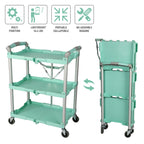 Olympia Tools 89-349 Pack-N-Roll Folding Collapsible Service Cart, 150LB Capacity, Teal