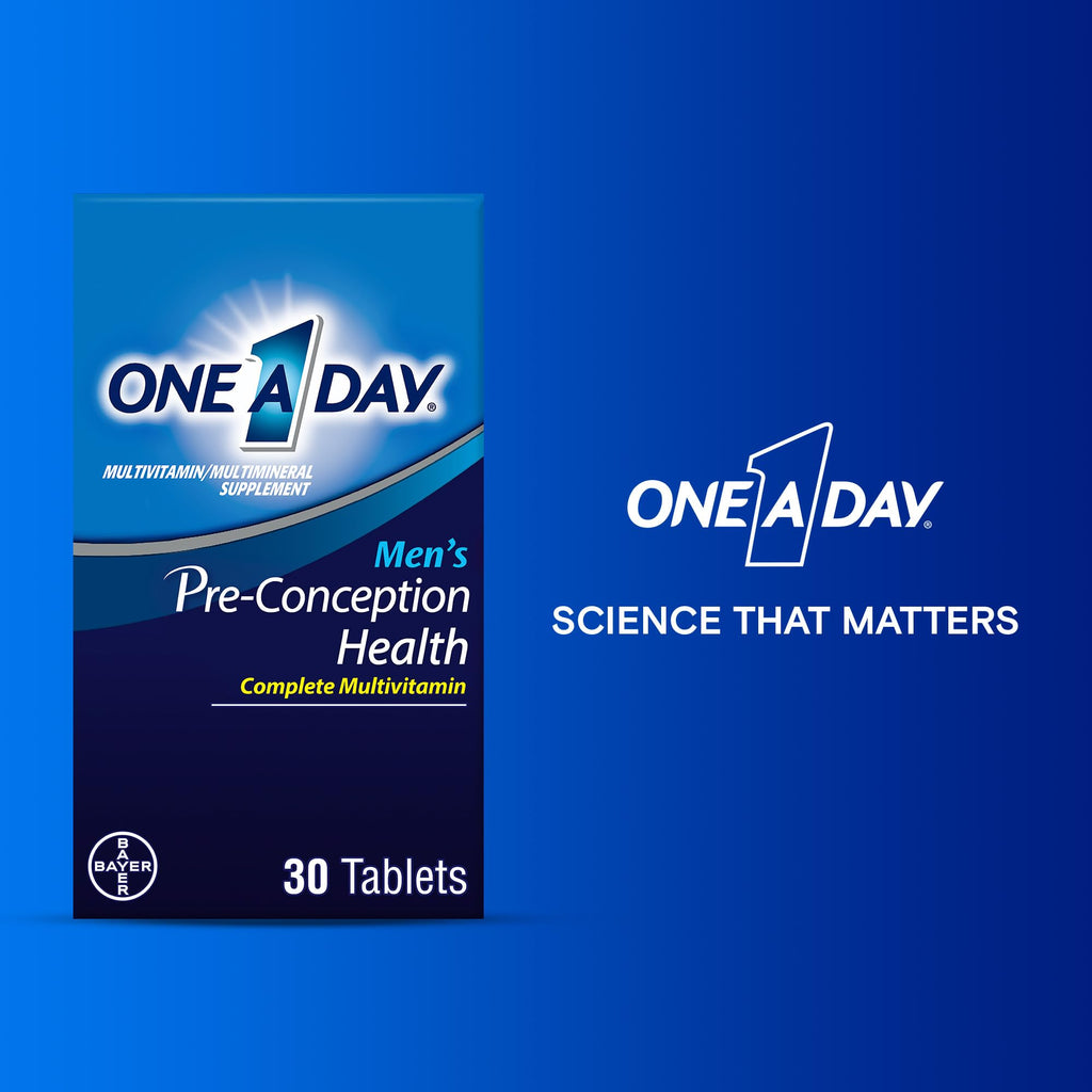 A Day Men's Pre-Conception Health Multivitamin to Support Healthy Sperm,Supplement for Men with Vitamin C,Vitamin E,Selenium,Zinc,and Lycopene,30 Count (Pack of 2)